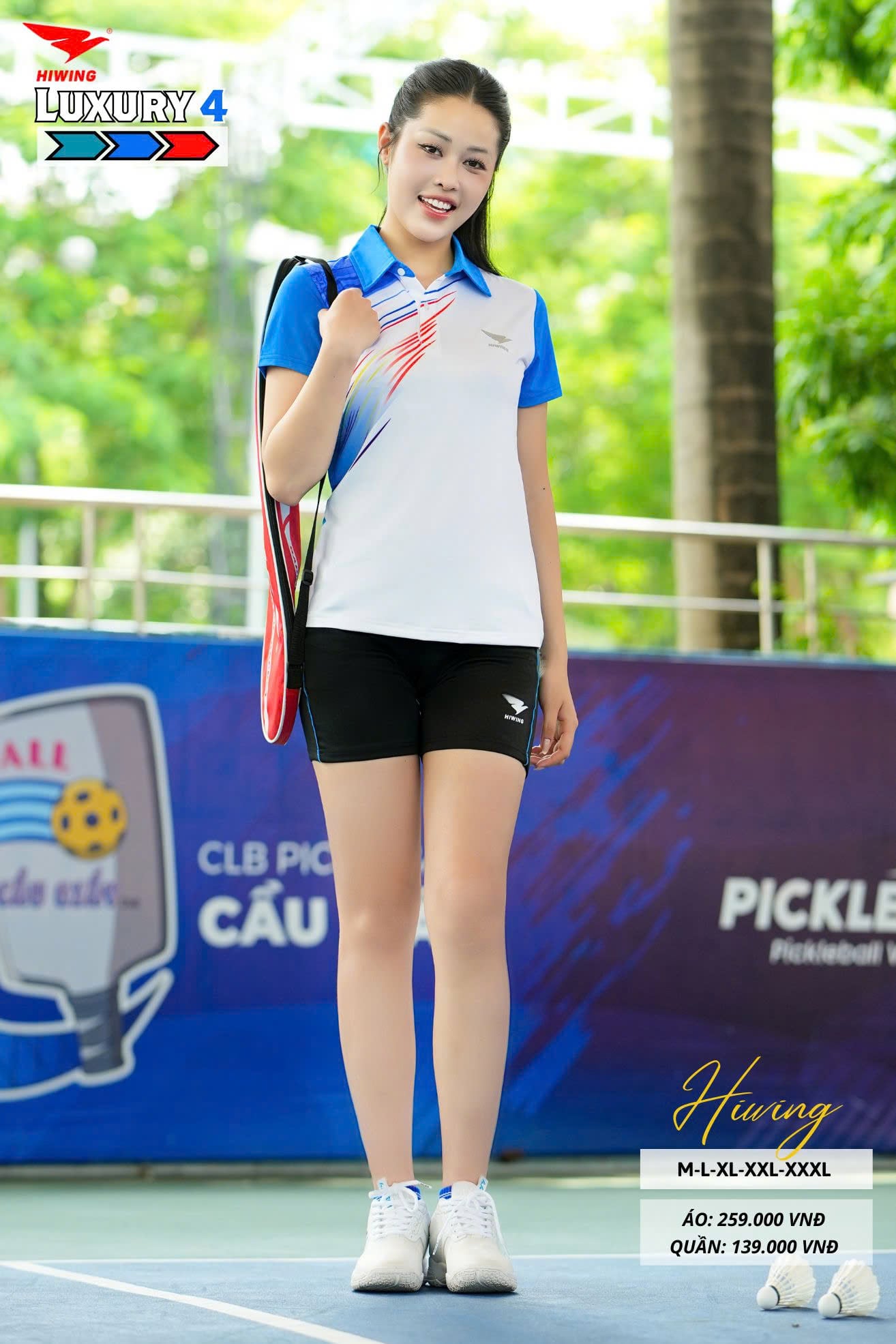 Áo bóng chuyền cầu lông pickleball nữ HIWING LUX 4 màu xanh